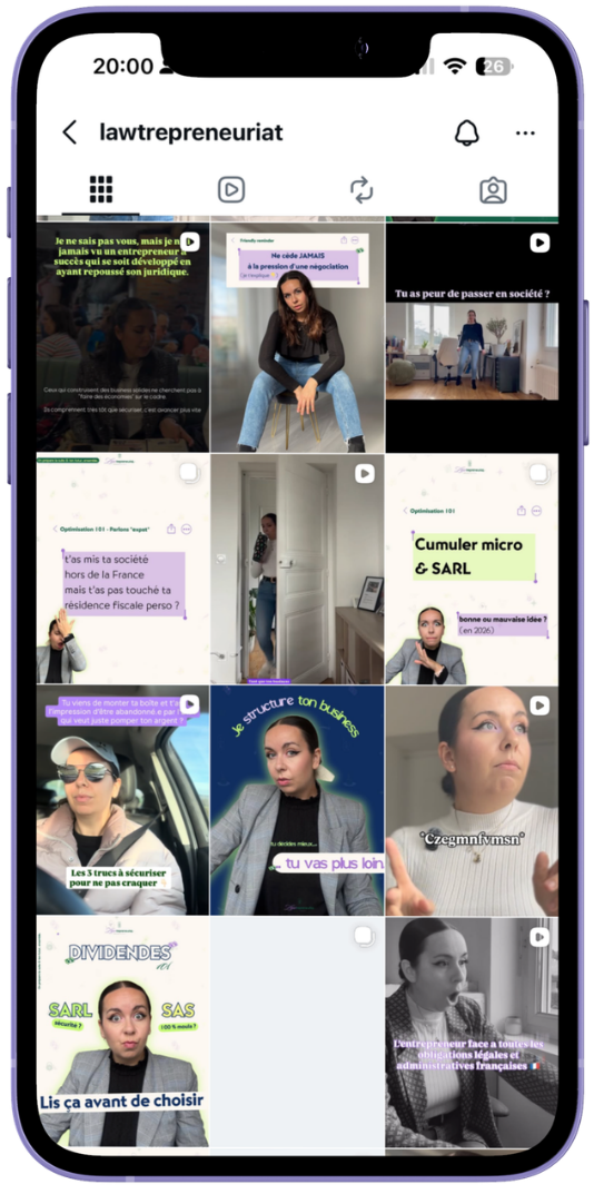 Profil avant refonte — avocate business